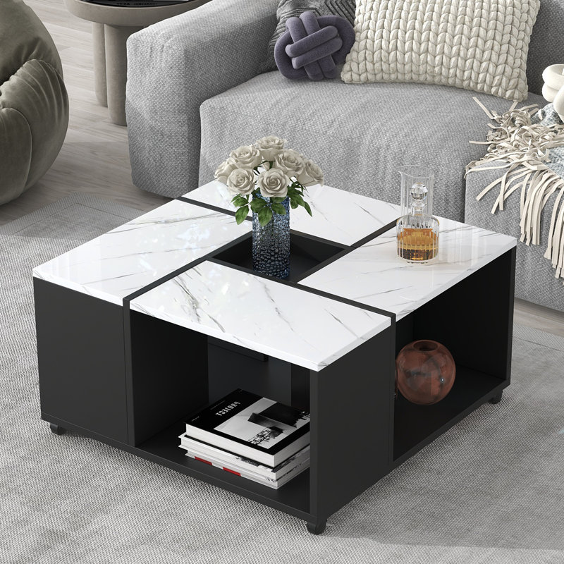 Wayfair coffee table with wheels discount